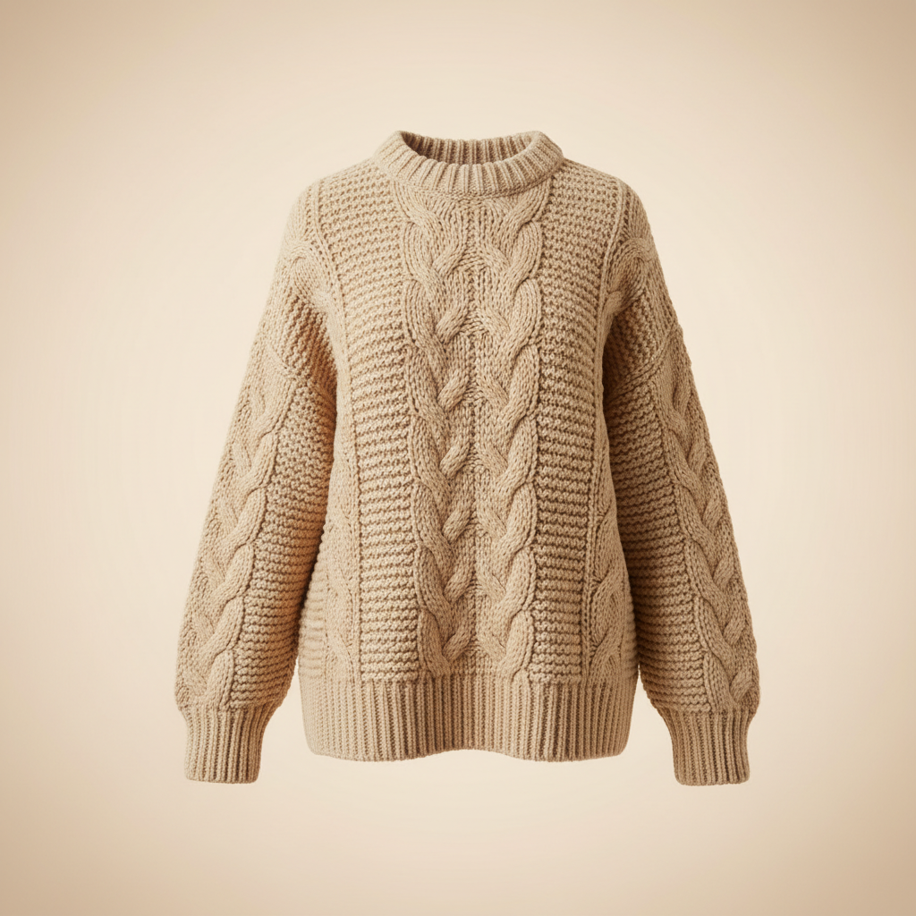 Oatmeal Cable Knit Sweater