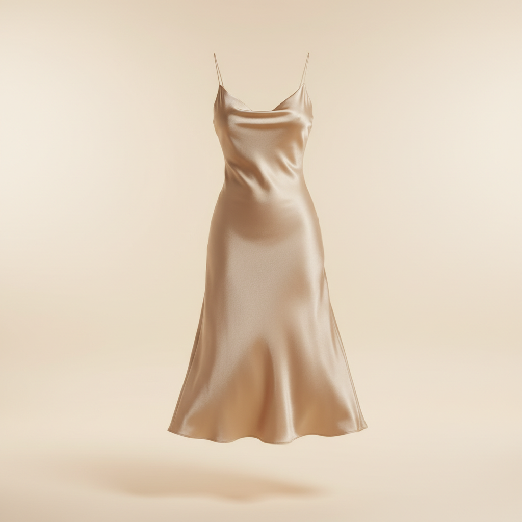 Champagne Silk Slip Dress